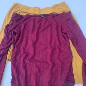 Off the Shoulder ribbed Bodysuit 2 pack